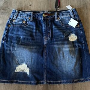 Rock and roll denim mini skirt